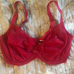 Red lace bra